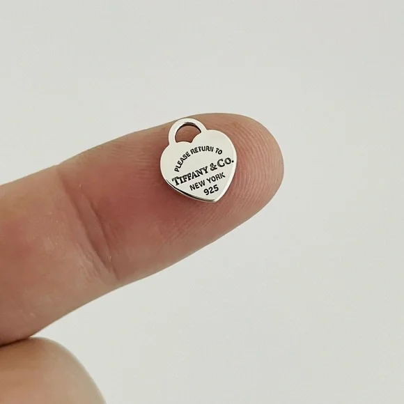 Please Return to Tiffany & Co Small Mini Heart Tag Pendant or Charm - Picture 2 of 3